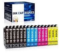 Jagute 15 Pacchetti 604xl Cartucce Compatibili Per Epson 604 XL 604 per Cartucce Epson XP 2200 XP 3200 per Expression Home XP 4200 XP 2205 XP 3205 XP 4205 Workforce WF-2910 WF-2930 WF-2930DWF WF-2950