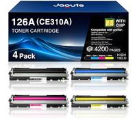 Jagute 4 Pacchi 126A CE310A Cartucce toner compatibili con HP 126A CE310A CE314A CE311A CE312A CE313A toner per HP Laserjet CP1025 Color CP1025nw MFP M175a 175nw M176 m176fn M177 M177fw TopShot M275
