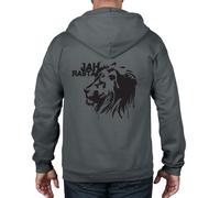 Jah Rasta Reggae Completo con Zip Felpa Cappuccio - Rastafarian Bob Marley