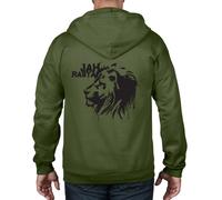Jah Rasta Reggae Completo con Zip Felpa Cappuccio - Rastafarian Bob Marley