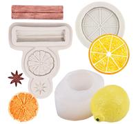 JAHEMU Stampi in Silicone Limone Stampo Fette di Limone Stampo Fondant Cannella Anice Stellato Silicone Stampi 3D Limoni Mold per Fondant Cioccolato Torte Gelatina Zucchero Sapone