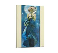 JAHER Alphonse Mucha - Poster artistico, motivo: luna e stelle, 30 x 45 cm