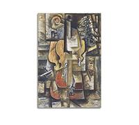 JAHER Pablo Picasso Paintings - Stampa di violino e uva - Quadro su tela, decorazione per la casa, camera da letto, decorazione moderna, 60 x 90 cm