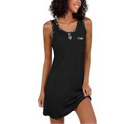 Jahetuul Camicia da Notte Donna Estiva Senza Maniche Abito da Notte