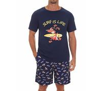 Jahetuul Pigiama Estivo Uomo Due Pezzi Cotone Leggero Con Tasche Sui Pantaloni Maniche Corte Pantaloni Con Coulisse