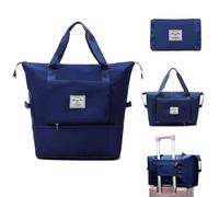 Jahomieo La borsa da viaggio pieghevole di grande capacità, impermeabile espandibile porta sulla borsa, borse di borsone di Spor di separazione asciutta e bagnata, Blu navy