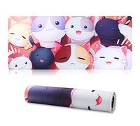 Jahosin Tappetino per mouse da gioco bordi cuciti,[70x30 cm] Tappetino per mouse esteso con base in gomma naturale antiscivolo per giocatore/desktop/ufficio/casa-70x30 Cat