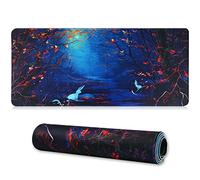 Jahosin Tappetino per mouse da gioco bordi cuciti,[70x30 cm] Tappetino per mouse esteso con base in gomma naturale antiscivolo per giocatore/desktop/ufficio/casa 70x30 Forest07