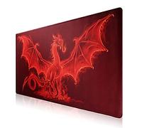 Jahosin Tappetino per mouse da gioco bordi cuciti,[70x30 cm] Tappetino per mouse esteso con base in gomma naturale antiscivolo per giocatore/desktop/ufficio/casa-70x30 Red dragonus