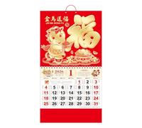 Jahr Des Pferdes Kalender - Chinesischer Traditioneller Abreißkalender | Wandkalender 12 Monate | Für Klassenzimmer Esszimmer Schlafzimmer Arbeitszimmer Schüler Kinder Jugendliche Erwachsene