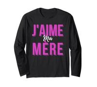 J'aime Ma Mère Mère Meilleur Francese Mamma Cadeau De Fête des Mères Maglia a Manica
