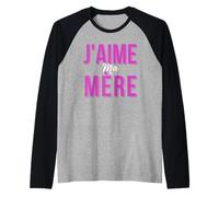 J'aime Ma Mère Mère Meilleur Francese Mamma Cadeau De Fête des Mères Maglia con Maniche Raglan