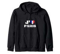 J'aime Parigi Francia Bandiera Francese Cuore I Love Paris Felpa con Cappuccio