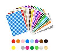 Jaimela 16 Pezzi Stickers Rotondi Colorati, Adesivi Colorati, Adesive Etichette Rotonde Dot Stickers Per Ufficio Casa Scuola Bambini Tempo Libero [Diametro 10 Mm]