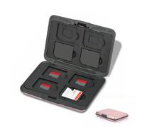 Jaimela 16 Scomparti Custodia per Schede di Memoria, 8 scheda e 8 Micro SD, per SDXC, SDHC, SD, Resistente all'Acqua, Antiurto (Rosa)