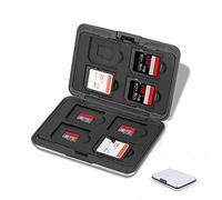 Jaimela 16 Scomparti Custodia per Schede di Memoria, 8 Schede SD e 8 Schede Micro SD, per Micro SD, SDXC, SDHC, SD, Resistente all'Acqua, Antiurto (d'Argento)