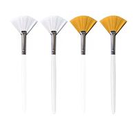 Jaimela 4 Pezzi Spazzole per Maschera, Spazzole a Ventaglio, Spazzole Morbide a Ventaglio per Maschera Viso, Crema, Fango, Argilla, Miscele (Bianco e Trasparente)