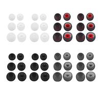 Jaimela 48 Pezzi Earbud Pads Earbud di Ricambio in Silicone per Auricolari da 4,5 a 6 mm Suggerimenti, Compatibile con la Maggior Auricolari, 3 Taglie(Rosso Grigiastro/Trasparente/Nero/Grigio)
