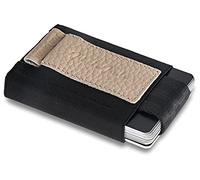 Jaimie Jacobs Nano Boy Mini Portafoglio Porta Carte di Credito sottile Mini Wallet Portafoglio piccolo dal design minimalista Porta tessere slim tascabile (Pelle Martellata Sabbia)