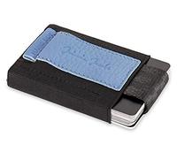 Jaimie Jacobs 'Nano Boy' Mini Portafoglio Porta Carte di Credito sottile Mini Wallet Portafoglio uomo piccolo dal design minimalista Porta tessere slim tascabile (Nero) (Pelle Martellata Blu)