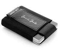 Jaimie Jacobs Nano Boy Mini Portafoglio Porta Carte di Credito sottile Mini Wallet Portafoglio uomo piccolo dal design minimalista Porta tessere slim tascabile (Carbonio)