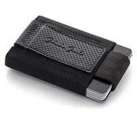 Jaimie Jacobs Nano Boy Mini Portafoglio Porta Carte di Credito sottile Mini Wallet Portafoglio uomo piccolo dal design minimalista Porta tessere slim tascabile (Goffratura Nero)