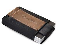 Jaimie Jacobs Nano Boy Mini Portafoglio Porta Carte di Credito sottile Mini Wallet Portafoglio uomo piccolo dal design minimalista Porta tessere slim tascabile (Pelle Di Bufalo Marrone)