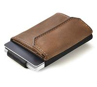 Jaimie Jacobs 'Nano Boy Pocket' Mini Portafoglio uomo con Portamonete, Porta Carte di Credito dal design minimalista, Mini Wallet, Porta tessere slim tascabile (Abbronzatura scuro)