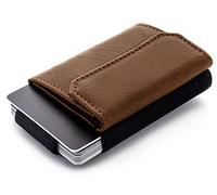 Jaimie Jacobs 'Nano Boy Pocket' Mini Portafoglio uomo con Portamonete, Porta Carte di Credito dal design minimalista, Mini Wallet, Porta tessere slim tascabile (Vegan Marrone)