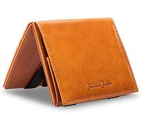 Jaimie Jacobs Portafoglio Magico con scompartimento per monete e RFID-Blocker Magic Wallet Flap Boy - l'originale - di pelle da uomo (Cognac e Nero)