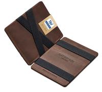 Jaimie Jacobs Portafoglio Magico, Magic Wallet Flap Boy Slim - l'Originale - Protezione RFID, Portafoglio Uomo Piccolo, Porta Carte di Credito, Porta Tessere (Abbronzatura Scuro)