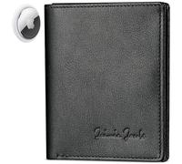 Jaimie Jacobs SLIMSTAR AirTag Edition con ampio scomparto per monete Portafoglio sottile in pelle slim wallet verticale (Nero)