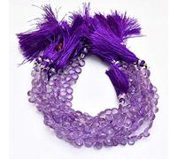 Jaipur Gems Mart AAA Ametista Cuore Briolette, Gemstone 6mm- 7mm Sfaccettato Briolette Beads | Briolette Gemma Ametista Viola Naturale -qualità AAA | 8 Pollici Strand