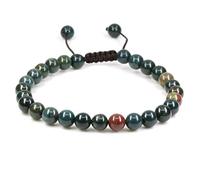 Jaipur Gems Mart Natural AAA Bloodstone Nappe Macrame Il Braccialetto Regolabile | 7.5? Lunghezza Bracciale Chakra Reiki Filo Gemstone | Intrecciato Bracciale Unisex | Rotonda di 8mm Beads