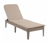 Jaipur Sdraio da giardino regolabile cappuccino 187x58 cm con cuscino beige