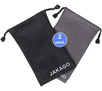 JAKAGO 2x sacchetti universali in tessuto impermeabile, 11 x 18 cm, custodia per occhiali, cuffie, powerbank e cellulari iPhone, Samsung, Huawei, LG, Sony o qualunque oggetto di