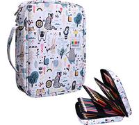 JAKAGO Astuccio colorato con 220 scomparti, portapenne di grande capacità per artisti, pittori, cerniera, organizer per evidenziatori, custodia da ufficio, schizzi, articoli da viaggio, Foresta, 12 x