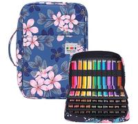JAKAGO Astuccio con grande capacità per 304 matite colorate, impermeabile, per cancelleria, per artisti, pennelli, fineliner, evidenziatore, regalo per studenti d'arte, Magnoliaflower, Astuccio