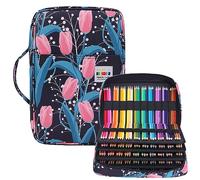 JAKAGO Astuccio con grande capacità per 304 matite colorate, impermeabile, per cancelleria, per artisti, pennelli, fineliner, evidenziatore, regalo per studenti d'arte, Tulipano, Astuccio