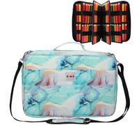 Jakago Astuccio di grande capacità per 480 matite colorate, impermeabile, organizer per matite colorate, artisti, pennelli, fineliner, evidenziatori, idea regalo, M-verde, 41 x 28 x 10 cm, Astuccio