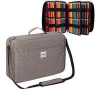 JAKAGO - Astuccio per 480 matite colorate, grande capacità, multistrato, impermeabile, organizer per articoli di cancelleria per pennelli da pittura, artisti, fineliner, evidenziatori, regalo, grigio