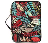 JAKAGO Cartella portadocumenti A4 con cerniera,cartelle portadocumenti da viaggio con numerosi vani,leggera ottima la maniglia per portarla con sé (Foglia)