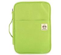 JAKAGO Cartella portadocumenti A4 con cerniera,cartelle portadocumenti da viaggio con numerosi vani,leggera ottima la maniglia per portarla con sé (Verde)