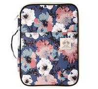 JAKAGO Cartella portadocumenti A4 con cerniera,cartelle portadocumenti da viaggio con numerosi vani,leggera ottima la maniglia per portarla con sé (Flower)