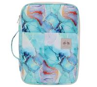 JAKAGO Cartella portadocumenti impermeabile, formato A4, organizer da viaggio multifunzione, con cerniera, per vacanze, viaggi, lavoro, uso quotidiano (verde marmo)