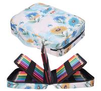 JAKAGO Grande astuccio XXL con 220 scomparti portapenne, borsa impermeabile per matite acquerellabili, pennarelli e penne gel, regalo per studenti artisti, margherita, xxl