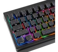 JakeTsai Jelly Keycaps, 130 Keys Double Shot PC Black Keycaps Dye-Sub Cherry Profile Translucent Side Printed Custom Keycap for Cherry Gateron MX Switches Mechanical Keyboard