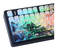 JakeTsai Keycaps PBT 130 tasti Double Shot Bright Moon Night Keycap, Shine Through Side Printed Keycap, Cherry Profile Dye Sublimation Custom Keycap per Cherry MX Switch tastiere meccaniche