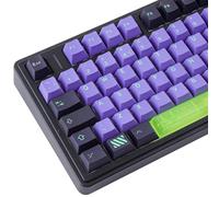 JakeTsai PBT UK Keycaps 132 tasti viola Mecha Keycaps Cherry Profile Dye Sub Custom Keycap con barra spaziatrice trasparente per Cherry MX Switch layout UK tastiere meccaniche