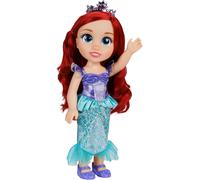 Disney Princess - bambola 38 cm di Ariel, con i suoi abiti iconici arricchiti da dettagli glitterati, tiara scintillante e scarpette coordinate, i suoi occhi brillano